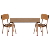 Maileg - Zestaw stół i krzesła dla myszek, Ciemny puder