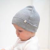 Minimalisma - Mięciutka czapka beanie z mieszanki jedwabiu i bawełny Bambi, Grey Melange