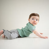 Minimalisma - Bezszwowe legginsy niemowlęce z jedwabiu i bawełny, Grey Melange
