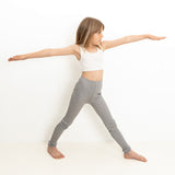 Minimalisma - Bezszwowe legginsy niemowlęce z jedwabiu i bawełny, Grey Melange