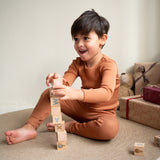 Minimalisma - Bezszwowe legginsy niemowlęce z jedwabiu i bawełny, Rooibos