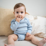 Minimalisma - Bezszwowe body niemowlęce z jedwabiu i bawełny, Clearwater