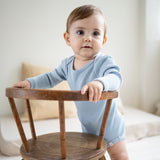 Minimalisma - Bezszwowe body niemowlęce z jedwabiu i bawełny, Clearwater