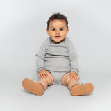 Minimalisma - Bezszwowe body niemowlęce z jedwabiu i bawełny, Grey Melange