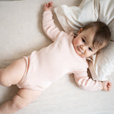Minimalisma - Bezszwowe body niemowlęce z jedwabiu i bawełny, Sweet Rose