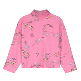 Maison Mangostan – Ballerina Turtle Pink, miękka bluzka z golfem z organicznej bawełny