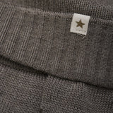 HUTTEliHUT – Czapeczka z wełny merino z pomponem z alpaki, Brown Melange