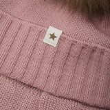 HUTTEliHUT – Czapeczka z wełny merino z pomponem z alpaki, Burlwood