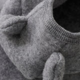 HUTTEliHUT - Kurtka z uszkami, wełna merino, Grey Melange