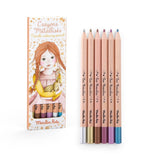 Moulin Roty - Zestaw 6 metalicznych kredek LES ROSALIES