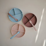 Mushie - Łyżeczki silikonowe do nauki samodzielnego jedzenia 2-Pack Blush / Shifting Sand