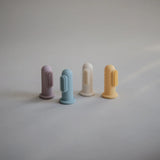 Mushie - Pierwsza szczoteczka na palec Cambridge Blue / Shifting Sand