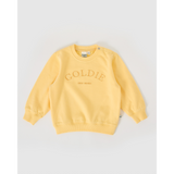 Goldie + Ace - Bluza Goldie Crew Lemon – haftowana, z miękkiej frotty bawełnianej