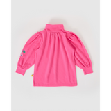 Goldie + Ace - Dziewczęca bluzka z haftem i bufiastymi rękawami