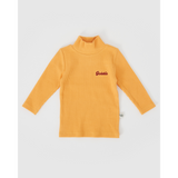 Zestaw Goldie + Ace - Dziewczęca bluzka prążkowana z haftem i golfem + Sukienka ogrodniczka Heidi – paski retro