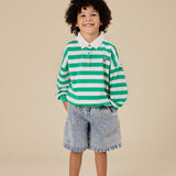 Goldie + Ace - Bluza rugby w paski  Forest & Cloud