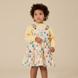 Goldie + Ace - Bluza Goldie Crew Lemon – haftowana, z miękkiej frotty bawełnianej