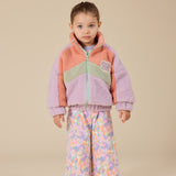 Goldie + Ace - Kurtka sherpa Frankie z bawełnianą podszewką, lilac/peach/mint