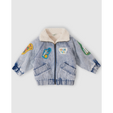 Goldie + Ace - Kurtka jeansowa Ari z naszywkami