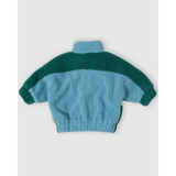 Goldie + Ace - Kurtka sherpa Frankie z bawełnianą podszewką, teal/cream/dark jade