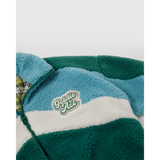 Goldie + Ace - Kurtka sherpa Frankie z bawełnianą podszewką, teal/cream/dark jade