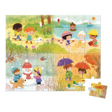 Janod - Puzzle w walizce Pory roku 36 elementów 4+