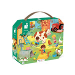 Janod - Puzzle w walizce Dzień na farmie 24 elementy 3+