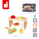 Janod - Drewniana przebijanka Warzywa Farma 12m+