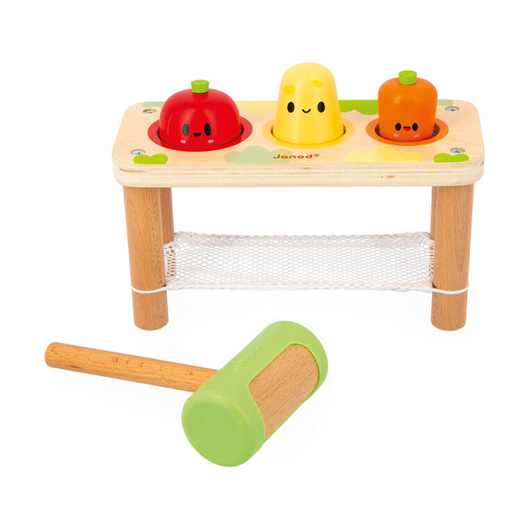 Janod - Drewniana przebijanka Warzywa Farma 12m+