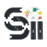 Janod - Drewniany garaż piętrowy z 4 akcesoriami Bolid 2+