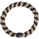 KKNEKKI - Gumka do włosów, Black-beige Glitter Stripe
