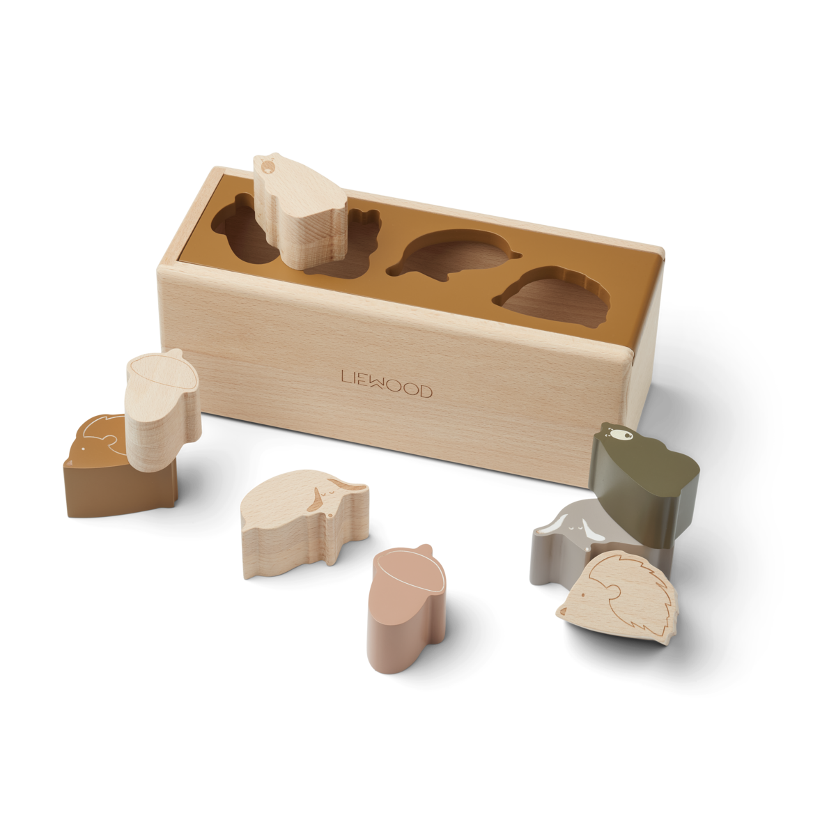 Liewood - Drewniany sorter kształtów Midas Frendship golden caramel