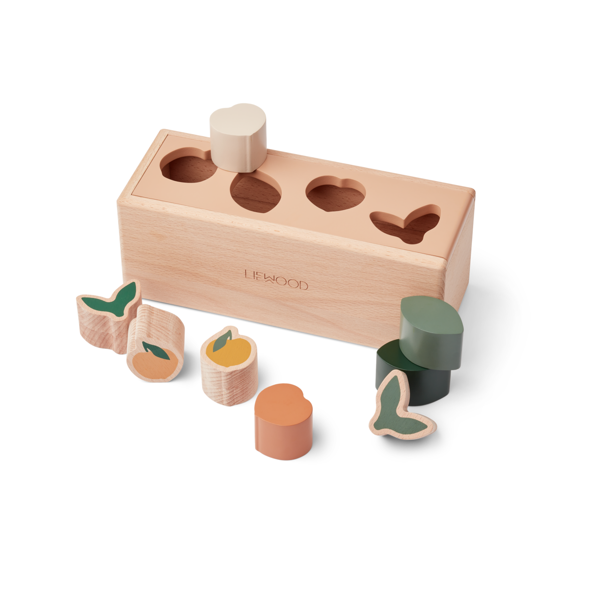 Liewood - Drewniany sorter kształtów Midas Peach / Pale tuscany