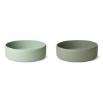 Liewood - Zestaw dwóch silikonowych miseczek Damina Dusty mint / Faune green