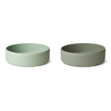 Liewood - Zestaw dwóch silikonowych miseczek Damina Dusty mint / Faune green