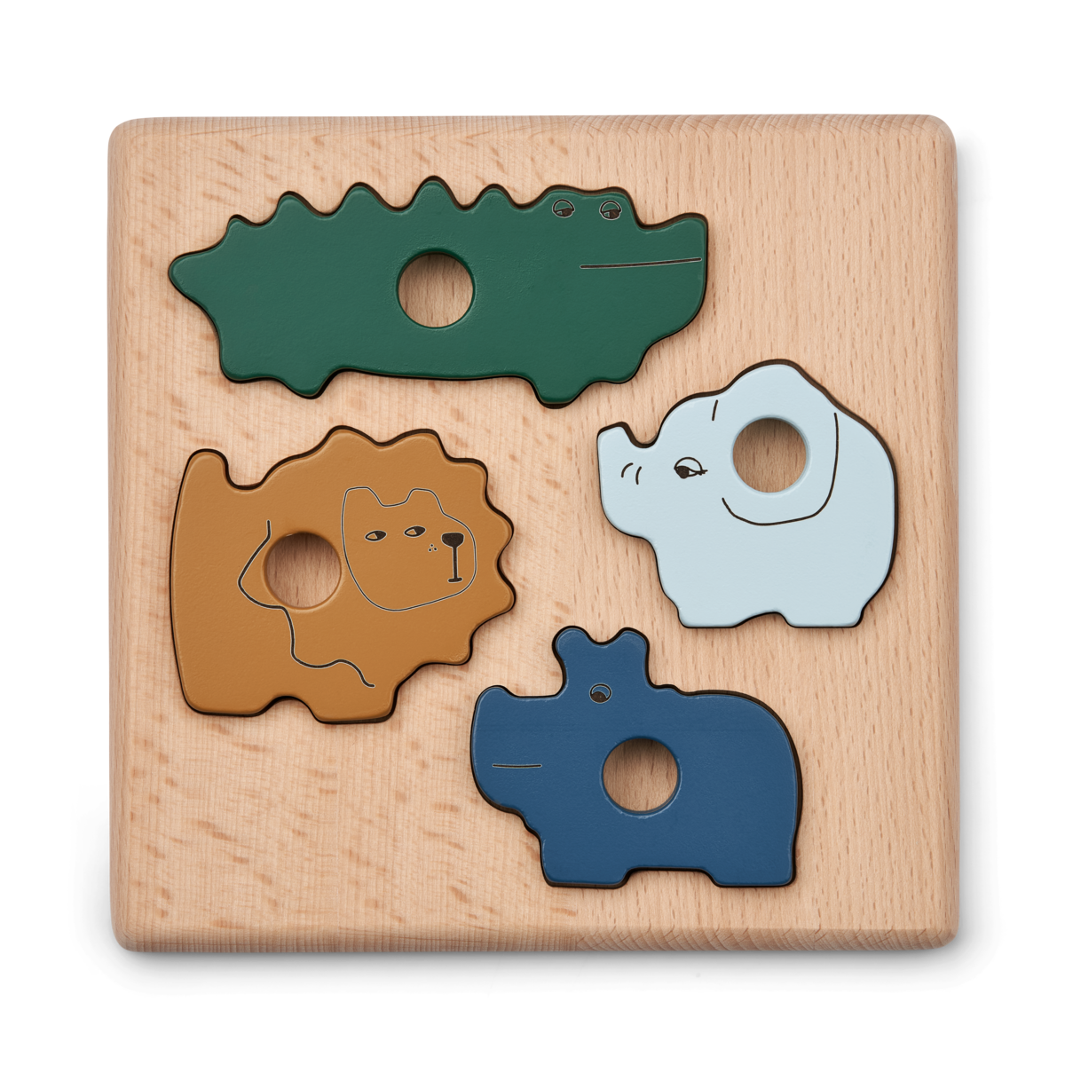 Liewood - Drewniane puzzle Suki zwierzątka