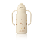 Liewood - Butelka / bidon stalowy ze słomką z dwoma uchwytami Kimmie 250 ml Star bright / Sandy