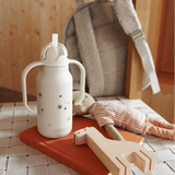 Liewood - Butelka / bidon stalowy ze słomką z dwoma uchwytami Kimmie 250 ml Star bright / Sandy