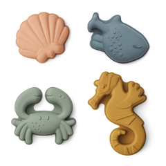 Liewood - Silikonowe foremki do piasku Gill Sea creature / Sandy 4-pak