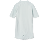 Liewood - Kostium kąpielowy z krótkim rękawem Max Seersucker Pure sky / Creme de la creme