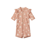 Liewood - Kostium kąpielowy z krótkim rękawem Amel Shell / Pale tuscany