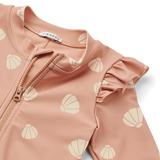 Liewood - Kostium kąpielowy z krótkim rękawem Amel Shell / Pale tuscany