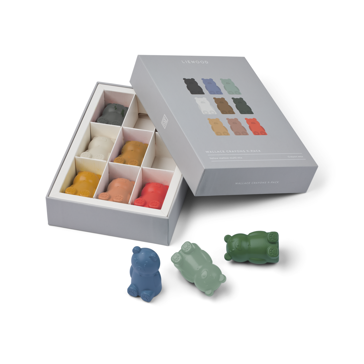 Liewood - Kredki w kształcie misia Wallace 9-Pak