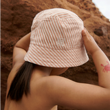Liewood - Bawełniany kapelusz w paski Salva Tuscany rose / Sandy
