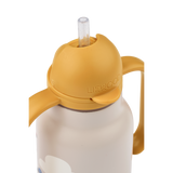 Liewood - Butelka / bidon stalowy ze słomką z dwoma uchwytami Kimmie 250 ml, Around the world / Sandy