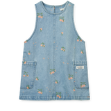 Liewood - Sukienka jeansowa z nadrukiem Angelica Peach / Light blue denim