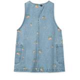 Liewood - Sukienka jeansowa z nadrukiem Angelica Peach / Light blue denim