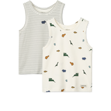 Liewood - Top na ramiączkach z bawełny organicznej GOTS, Mini dinosaurs creme