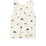 Liewood - Top na ramiączkach z bawełny organicznej GOTS, Mini dinosaurs creme