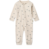 Liewood - Piżama z bawełny organicznej Birk, Mini whale / Sandy